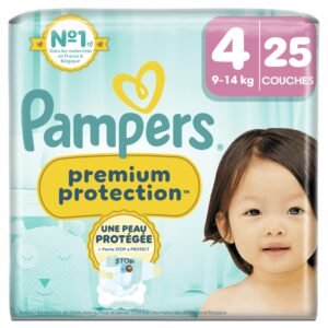 Pampers Premium Protection Große 4, 25 Windeln, 9 kg - 14 kg, doppelter Schutz für Haut und gegen Auslaufen