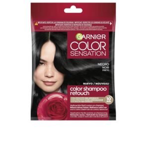 Garnier Color Shampoo Retouch Permanente Haarfarbe, Schwarz - 100% Abdeckung für weißes Haar - hält bis zu 4 Wochen