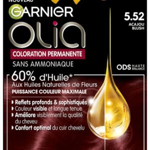 Garnier - Olia - Permanente Haarfarbe - ohne Ammoniak - 60% natürliche Blütenöle - bewahrt die Haarqualität - weich und glänzend - Mahagoni, Blush (5,52) - 120 g