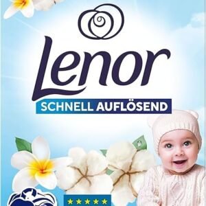 LENOR Pulverwaschmittel Sensitiv, Baumwollblüte und Tiaree-Blume, Hypoallergen