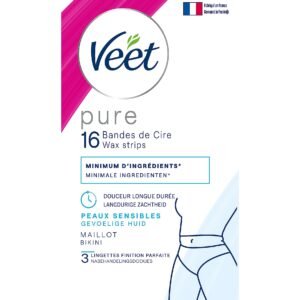 VEET Pure - 16 Streifen aus kaltem Wachs für empfindliche Haut - empfohlen von Dermatologen - langanhaltende Haarentfernung