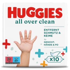Huggies Baby-Feuchttücher All Over Clean, Für den ganzen Körper, Dezent und frisch, 10 x 56 Tücher, Monatsbox