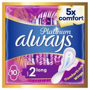 Always Platinum Damenbinden, Größe 2, lang, 160 Servietten mit Flügeln, moderater Tagesfluss, Eco-Format, weich und flexibel, super saugfähig und ultradünn