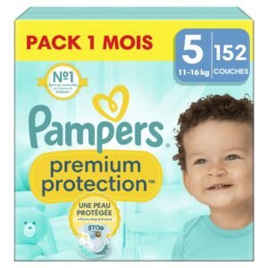 Pampers Baby Windeln Große 5, Premium Protection, Windeln x152, 11kg-16kg, Doppelter Schutz für Hautkomfort & gegen Auslaufen
