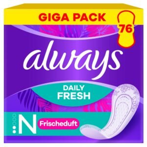 Always Dailies Slipeinlagen Damen Fresh & Protect Normal (76 Binden), Giga Pack, mit dezentem Duft, atmungsaktiv, flexibel und komfortabel mit saugfähigem Kern