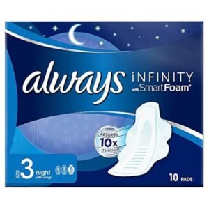 Always Infinity Night Damenbinden mit Flügeln, Größe 3, 10 Stück pro Packung (4 Stück)