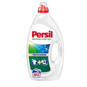 Persil Universal Kraft-Gel (80 Waschladungen), Flüssigwaschmittel mit Tiefenrein Technologie, Waschmittel für reine Wäsche und hygienische Frische für die Maschine, wirksam ab 20 °C
