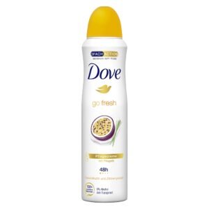Dove go fresh Deodorant Spray Passionsfrucht- und Zitronengrasduft Anti-Transpirant schützt 48 Stunden vor Körpergeruch und Achselnässe 150 ml 1 Stück