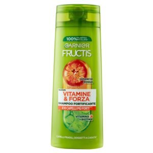 Garnier Fructis stärkendes Shampoo für brüchiges Haar, Anti-Haarbruch, für kräftiges und gesundes Haar, mit Vitamin C und Biotin, Vitamine & Stärke, 250 ml