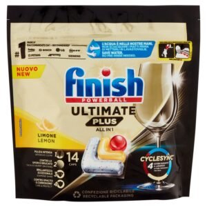 Finish Ultimate Plus All in One Lemon Spülmaschinentabs, 14 Waschgänge, 170,8 g