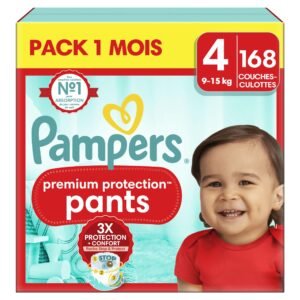 Pampers Premium Protection Pants Große 4, 168 Windeln, 9kg-15kg, Mit 360° Passform und 2x breiteren Bündchen als vorher für unseren besten Komfort & Schutz
