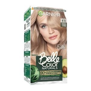 Garnier Belle Color Naturals Permanente Coloration, für eine leuchtende Farbe bis zu 8 Wochen, ohne Ammoniak zu 90% natürlichen Ursprungs, Hellblond Asche 8.11