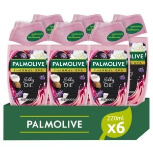 Palmolive Thermal Spa Silky Oil Duschgel mit Kokos- und Lavendelöl | duftendes Duschgel | Dermatologisch getestet, 220 ml (6er Pack)