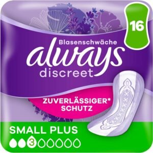 Always Discreet Inkontinenzeinlagen Für Frauen Small Plus 16 Stück Rundumschutz Unglaubliche Diskretion