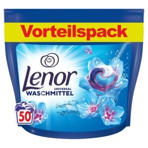 LENOR PODS Universal Waschkapseln Vollwaschmittel 50 Waschladungen, Aprilfrisch, Langanhaltende Frische Und Geruchsentfernung Bei Kaltwäsche