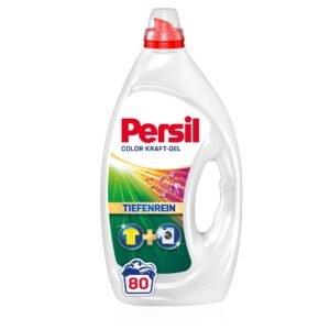 Persil Color Kraft-Gel (80 Waschladungen), Flüssigwaschmittel mit Tiefenrein Technologie, Colorwaschmittel für reine Wäsche und hygienische Frische für die Maschine, wirksam ab 20 °C