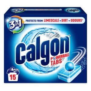 Calgon 4in1 Waschmaschinenreiniger und Wasserenthärter Tabletten Entfernt Kalk & Gerüche Tiefenreinigung Einheiten 15 Tabletten 1 Stück (Verpackung kann variieren)