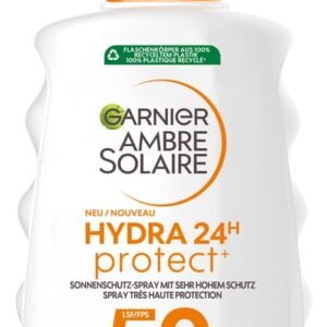Garnier Ambre Solaire Hydra Protect+ 24h LSF 50 Sonnenschutz-Spray, Schutz vor UVA und UVB, mit Vitamin E, 150 ml
