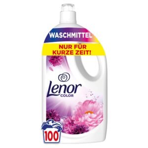 LENOR Flüssigwaschmittel Colorwaschmittel 100 Waschladungen, Blütentraum, Langanhaltende Frische, Geruchsentfernung Bei Kaltwäsche