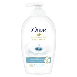 Dove Care & Protect Handseife pflegt und schützt mit antibakteriellen Inhaltsstoffen und 5 Feuchtigkeitscremes, 250 ml