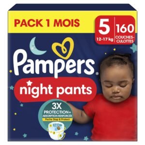 Pampers Night Pants Große 5, 160 Windeln, 11-17kg, Pampers Night Pants Bieten Zusätzlichen Schutz Für Die Ganze Nacht