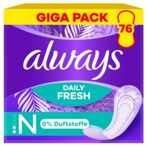 Always Daily Fresh Normal Slipeinlagen 76 Stück, 0 Prozent Duftstoffe, Für Frische Und Schutz