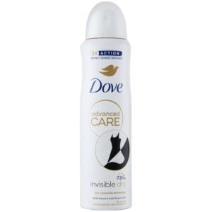 Dove Advanced Care Invisible Dry Deodorant Spray mit feuchtigkeitsspendender und hautfreundlicher Formel, Anti-Flecken-Formel, trockene Haut bis zu 72 Stunden, Deodorant für Damen und Herren, 150 ml