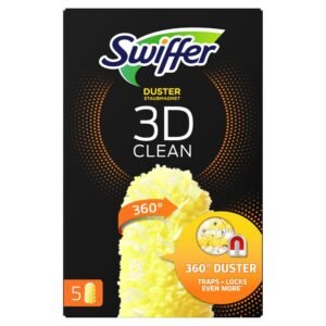 Swiffer Staubmagnet 360° Nachfüllpack 5 Tücher, Nimmt Staub, Haare & Allergene Aus Jeder Richtung Auf