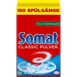 Somat Classic Pulver, Spülmaschinenreiniger für die tägliche Reinigung, entfernt hartnäckigste Flecken bei jeden Spülgang, schonend für die Umwelt, 1x 2,4 kg
