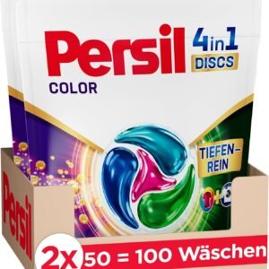 Persil Color 4in1 DISCS (100 Waschladungen), Waschmittel mit Tiefenrein Technologie, Colorwaschmittel für reine Wäsche und hygienische Frische für die Maschine