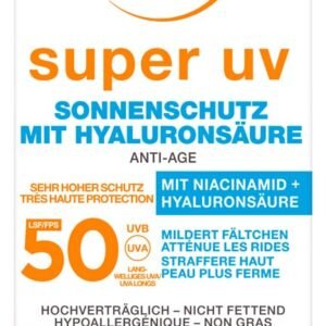 Garnier Anti-Aging Sonnencreme mit LSF 50, Sonnenschutz mit Hyaluron und Vitamin B gegen Falten und Trockenheit, Ambre Solaire, 1 x 50 ml