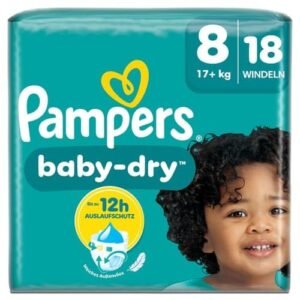 Pampers Baby-Dry Windeln Gr.8, Single Pack, 17+kg (18 piece)