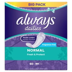 Always Dailies Normale Frische & Protect Slipper 60 Stück, atmungsaktiv, flexibel und komfortabel und hat einen absorbierenden Kern