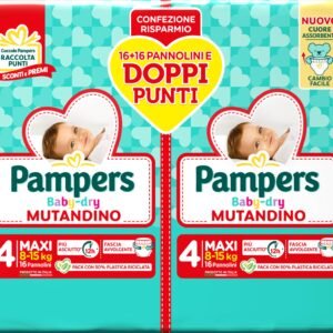 Pampers Baby Dry Maxi-Höschen, Doppelpack DWCT, Größe 4 (8-15 kg), 32 Windeln