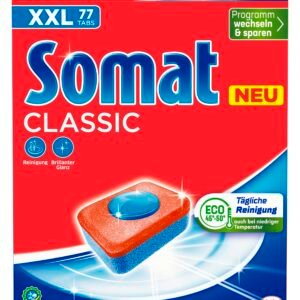 Somat Classic Spülmaschinen Tabs (77 Tabs), Geschirrspül Tabs für eine kraftvolle Reinigung, Spültabs hinterlassen strahlend sauberes Geschirr sogar bei niedrigen Temperaturen