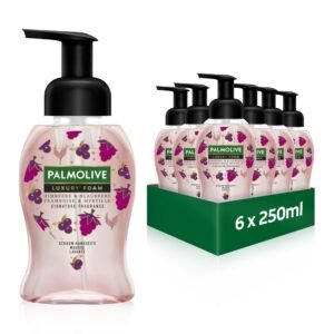 Palmolive Seife Luxury Foam Himbeere & Blaubeere 6x250ml - Schaumseife für die sanfte Reinigung der Hände