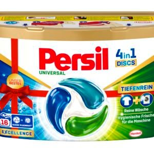 Persil Universal 4in1 DISCS (16 Waschladungen), Universal Waschmittel mit Tiefenrein Technologie, Vollwaschmittel für reine Wäsche und hygienische Frische für die Maschine