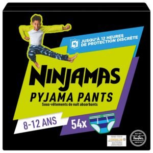 Ninjamas Pyjama Pants Raumschiff, 54 absorbierende Nachthöschen, 8 Jahre, 27kg-43kg, Auslaufschutz für die ganze Nacht