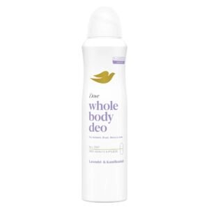 Dove Whole Body Deo Lavendel- & Kamillenduft Deospray mit 0% Aluminiumsalze für Achseln, Brust, Beine und mehr 150 ml