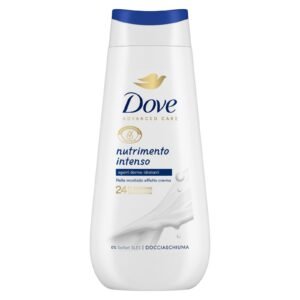 Dove Intensive Nährstoffbad, feuchtigkeitsspendendes Duschgel, milde Formel auf dem Hautmikrobiom, mit pflanzlichen Feuchtigkeitsspendern, ohne SLES, Duschbad für Damen und Herren, 225 ml