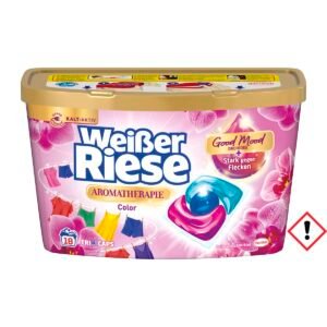 Weißer Riese Color Trio-Caps Aromatherapie Floral Sensation (18 Wäschen), Waschmittel mit Orchidee, Colorwaschmittel mit intensivem Dufterlebnis