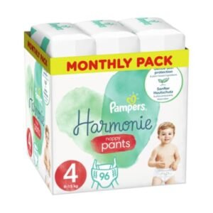 Pampers Pants Windeln Große 4 (9-15kg), Harmonie, 96 Windeln, Schonung der empfindlichen Haut und Inhaltsstoffe pflanzlichen Herkunft