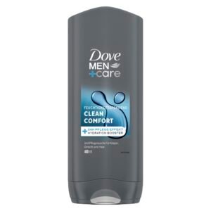 Dove Men+Care 3 in 1 Duschgel Clean Comfort Duschgel Männer für Körper, Gesicht und Haar pflegende Dusche mit 24H Pflege Effekt 400 ml