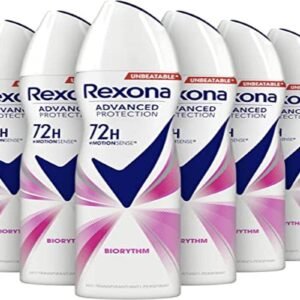 Rexona Women Advanced Protection Biorythm Anti-Transpirant Spray 72 Stunden Schutz vor Schweiß und Körpergeruch - 6 x 150 ml - Vorteilspack