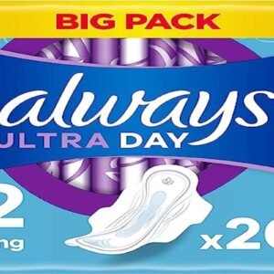 Always Ultra Damenbinden, Größe 2, lang, 26 Handtücher mit Flügeln, mittelstarker Tagesfluss, maximaler Komfort, super saugfähig und ultradünn