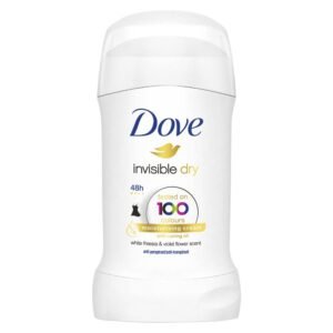 Dove Invisible Dry Deodorant Stick, Deodorant zum Aufrollen für Männer und Frauen für einen kühlen, frischen und sauberen Duft 48-Stunden-Schutz, 40 ml (Verpackung kann variieren)