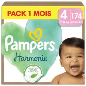 Pampers Harmonie Windeln Große 4, 174 Windeln, 9kg-14kg, sanfter Hautschutz mit 100Prozent Pampers Schutz