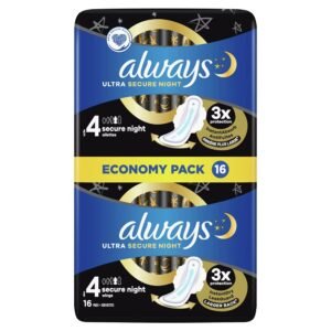 Always - Secure Night Damenbinde mit Flügeln - 16 Stücke