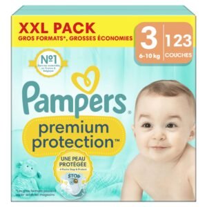 Pampers Premium Protection Größe 3, 123 Windeln, 6 kg - 10 kg, doppelter Schutz für die Haut und gegen Auslaufen