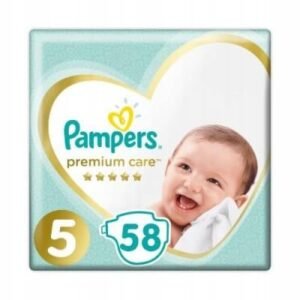Pampers Windeln Große 5 (11-16kg), Premium Care Windeln, 58 Stück, Bester Komfort und Schutz empfindlicher Haut von Pampers